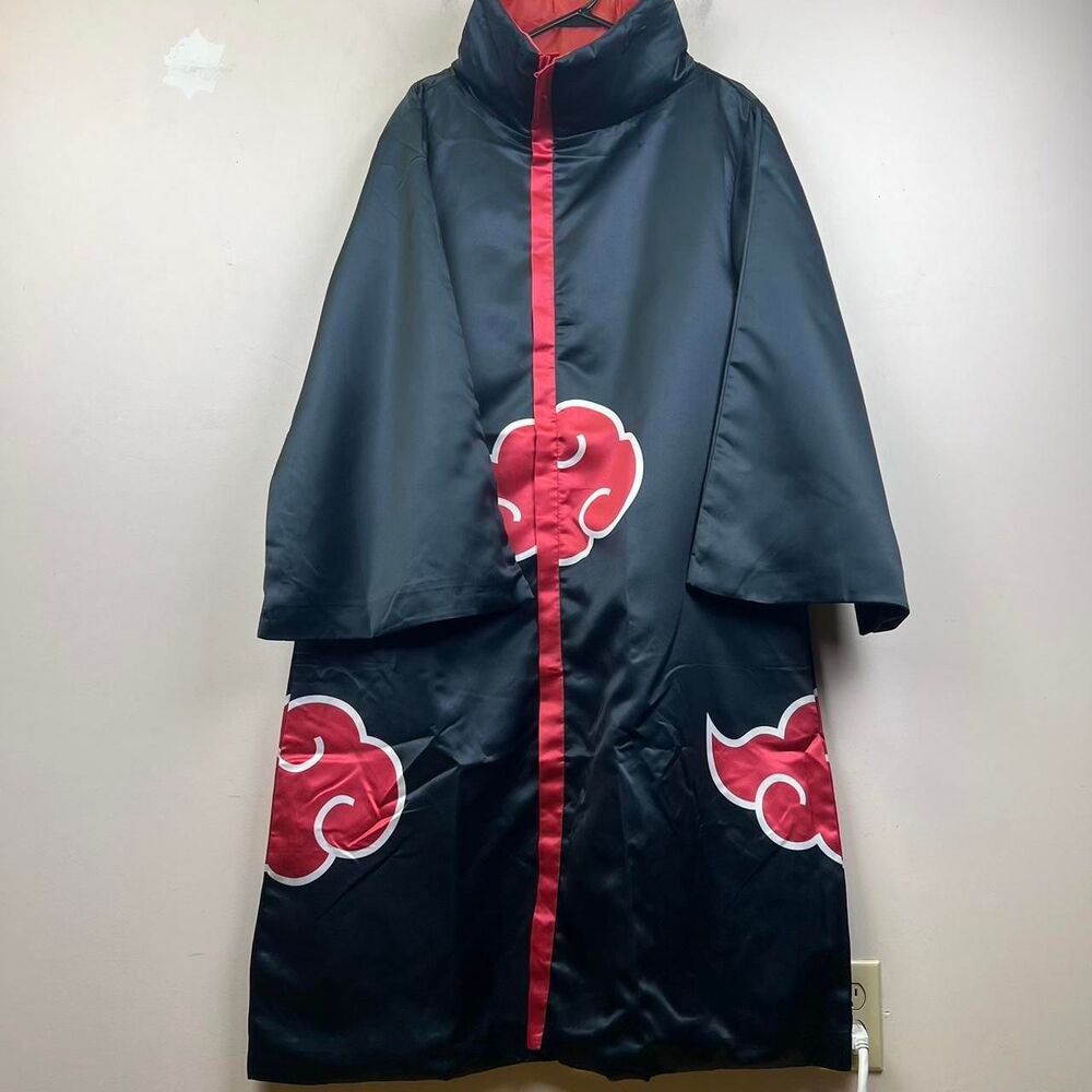 Naruto Shippuden Akatsuki Original Black and Red Cape Size S-M